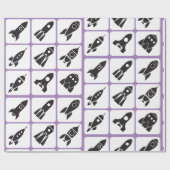 raketten cadeaupapier (Vlak)