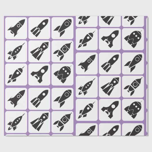 raketten cadeaupapier (Vlak)