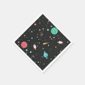 raketten en planeten in de ruimte servet (Hoek)