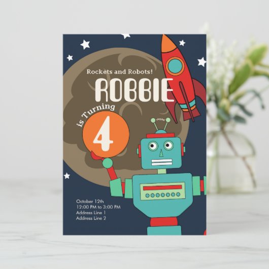 Raketten en robots kaart (Staand voorkant)