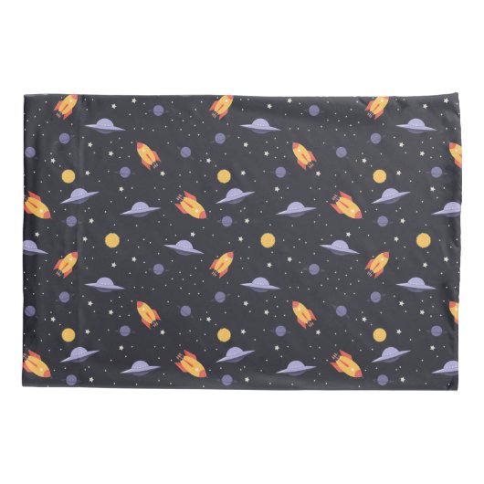 Raketten en ruimteschepen voor de kosmische ruimte kussensloop (Achterkant)