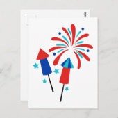 Raketten en vuurwerk briefkaart (Voorkant / Achterkant)