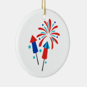 Raketten en vuurwerk keramisch ornament (Rechts)