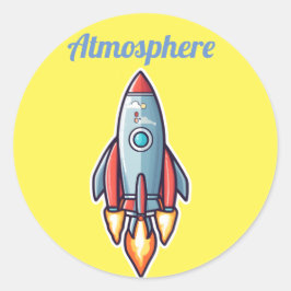 Raketten gaan naar de atmosfeer ronde sticker
