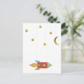  raketten in de ruimte briefkaart (Staand voorkant)