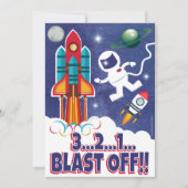 Raketteschip Ruimteveer Verjaardag Kaart (Voorkant)
