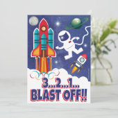 Raketteschip Ruimteveer Verjaardag Kaart (Staand voorkant)