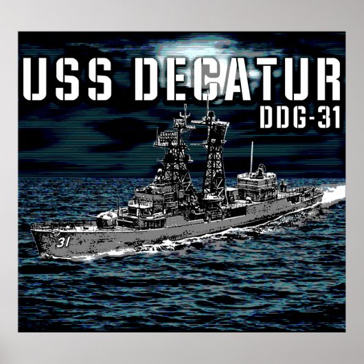 Rakettorpedobootjager Decatur Poster (Voorkant)