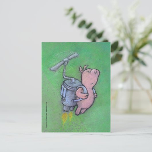 raketvarken briefkaart (Staand voorkant)