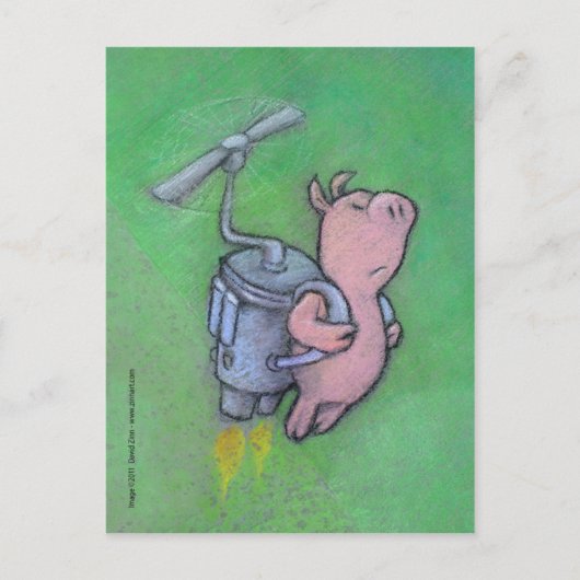 raketvarken briefkaart (Voorkant)