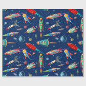 raketverkeer in de ruimte cadeaupapier (Vlak)