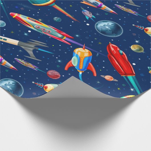 raketverkeer in de ruimte cadeaupapier (Hoek)