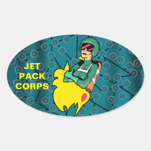 RAKETVROUW OVALE STICKER