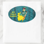 RAKETVROUW OVALE STICKER (Tas)