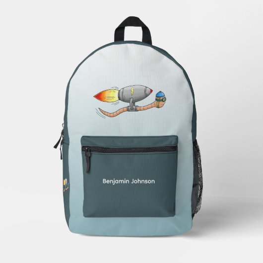 Raketworm Bedrukte Rugzak (Voorkant)