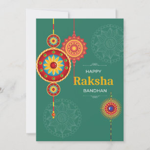 Rakhi-design groen met Happy Raksha bandhan Feestdagenkaart