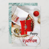 Rakhi flat greeting card feestdagenkaart (Voorkant / Achterkant)
