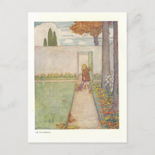 Raking Leaves Illustratie Briefkaart