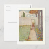 Raking Leaves  Illustratie Briefkaart (Voorkant / Achterkant)