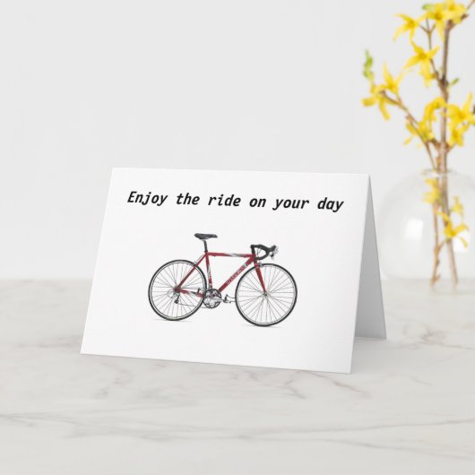 RAKKASAN BIKE BIRTHDAY GREETING KAART (Gele Bloem)