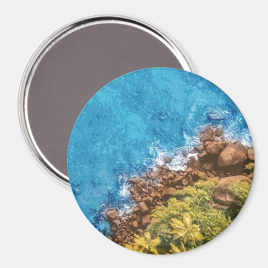 Rakken in het zee, boven uitzicht 1 magneet (Voorkant / Achterkant)