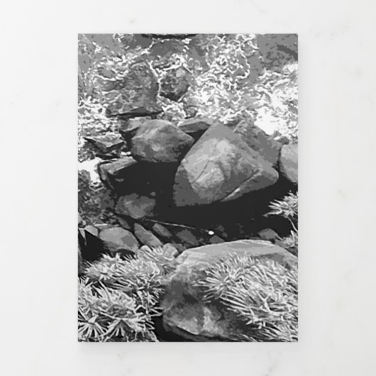 Rakken in het zee, boven uitzicht 2 drieluik wenskaart (Cover)