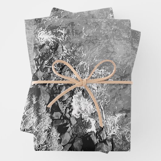 Rakken in het zee, boven uitzicht 2 inpakpapier vel (In situ)