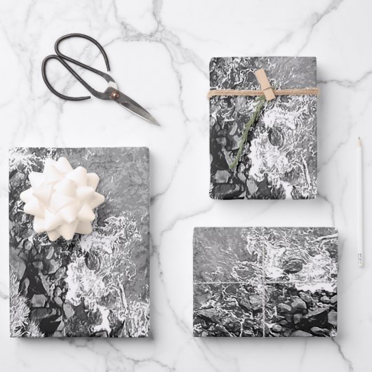 Rakken in het zee, boven uitzicht 2 inpakpapier vel (Voorkant)