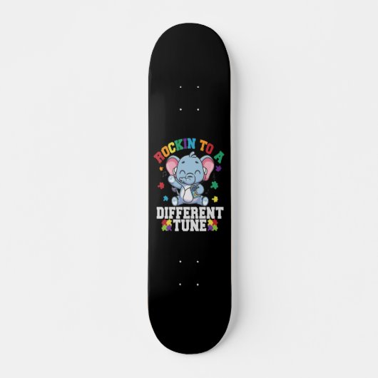 Rakken naar een ander Tune Cute Elephant Autism Persoonlijk Skateboard (Voorkant)
