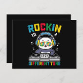 Rakken naar een ander Tune Panda Autisme bewustzij Briefkaart (Voorkant / Achterkant)