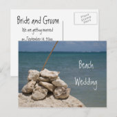 Rakken op het Beach Wedding Save the Date Aankondigingskaart (Voorkant / Achterkant)
