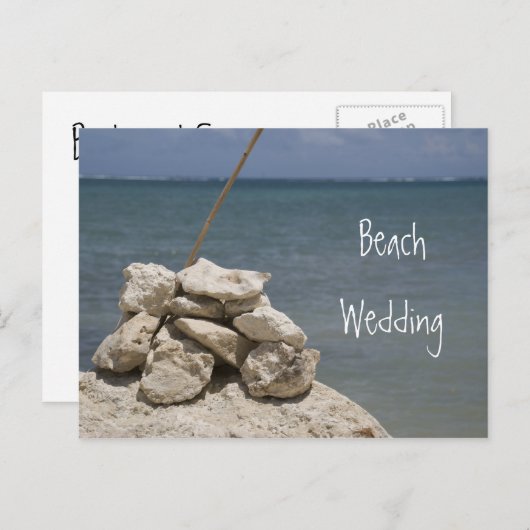 Rakken op het Beach Wedding Save the Date Aankondigingskaart (Voorkant / Achterkant)