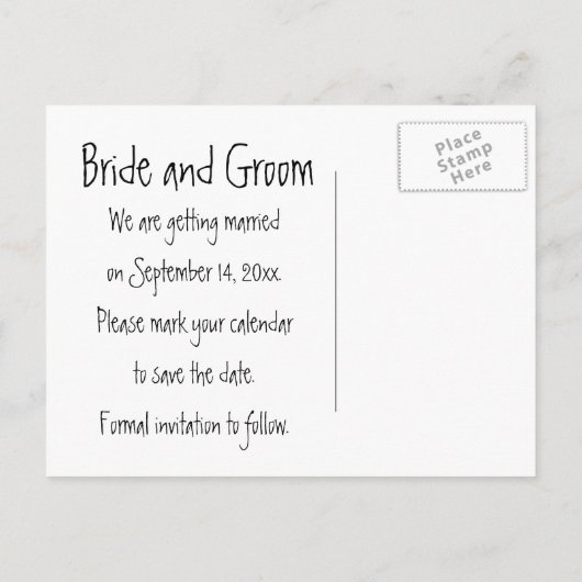 Rakken op het Beach Wedding Save the Date Aankondigingskaart (Achterkant)