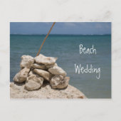 Rakken op het Beach Wedding Save the Date Aankondigingskaart (Voorkant)