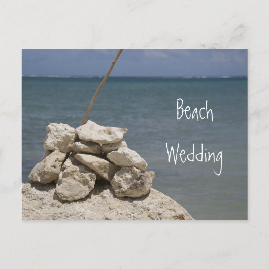 Rakken op het Beach Wedding Save the Date Aankondigingskaart (Voorkant)