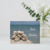 Rakken op het Beach Wedding Save the Date Aankondigingskaart (Staand voorkant)