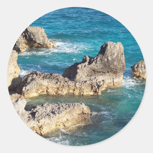 Rakken op Hoefijzer strand Ronde Sticker (Voorkant)