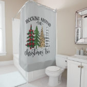 Rakken rond de kerstboom douchegordijn (In situ)