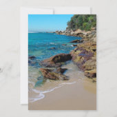 Rakkerbeach bruiloft bewaart de datum save the date (Achterkant)