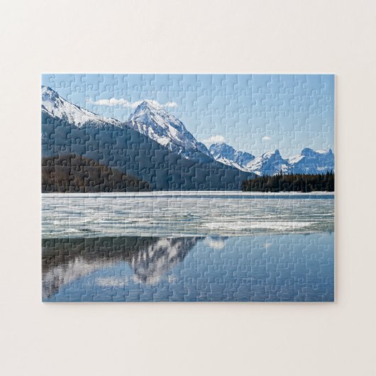 Rakkerbergen reflectie in het meer van Maligne Legpuzzel (Horizontaal)