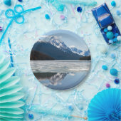 Rakkerbergen reflectie in het meer van Maligne Papieren Bordje (Feest)