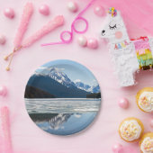 Rakkerbergen reflectie in het meer van Maligne Papieren Bordje (Feest)