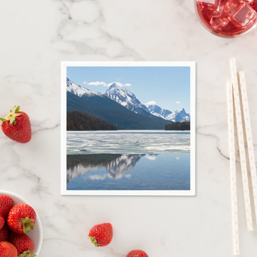 Rakkerbergen reflectie in het meer van Maligne Servet (Insitu)