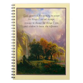 Rakkergebergte notitieboek voor sereniteitsgebed