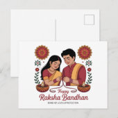 Raksha Bandhan-ansichtkaart Briefkaart (Voorkant / Achterkant)