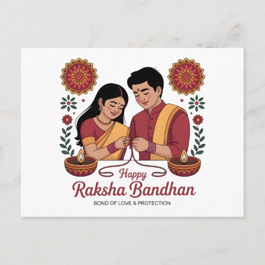 Raksha Bandhan-ansichtkaart Briefkaart (Voorkant)