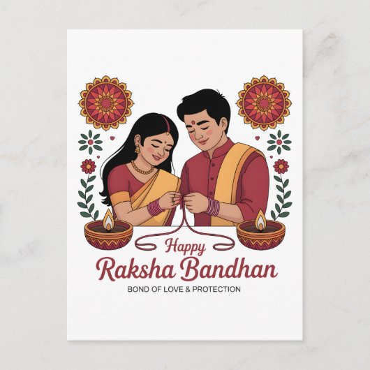 raksha bandhan ansichtkaart briefkaart (Voorkant)