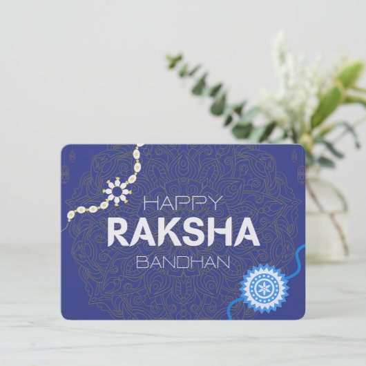 Raksha Bandhan Bliss – Brother Sister Bond Forever Feestdagenkaart (Staand voorkant)