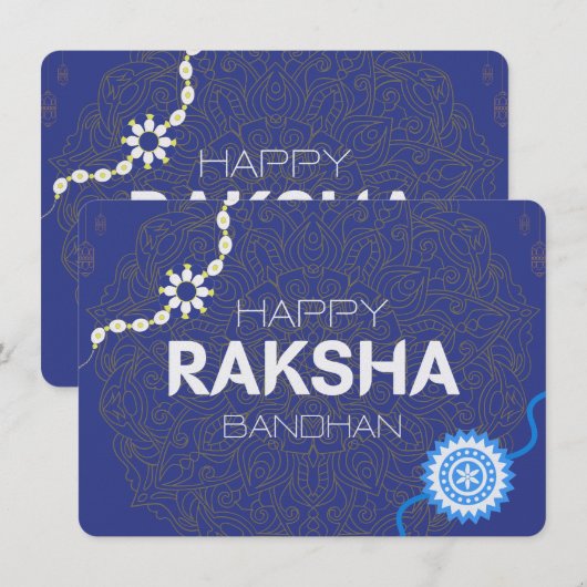 Raksha Bandhan Bliss – Brother Sister Bond Forever Feestdagenkaart (Voorkant / Achterkant)