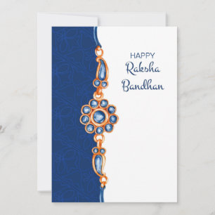 Raksha Bandhan Blue en White Wenskaart Kaart